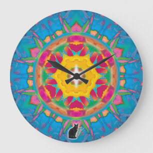 Poofball Kaleidoscope Große Wanduhr