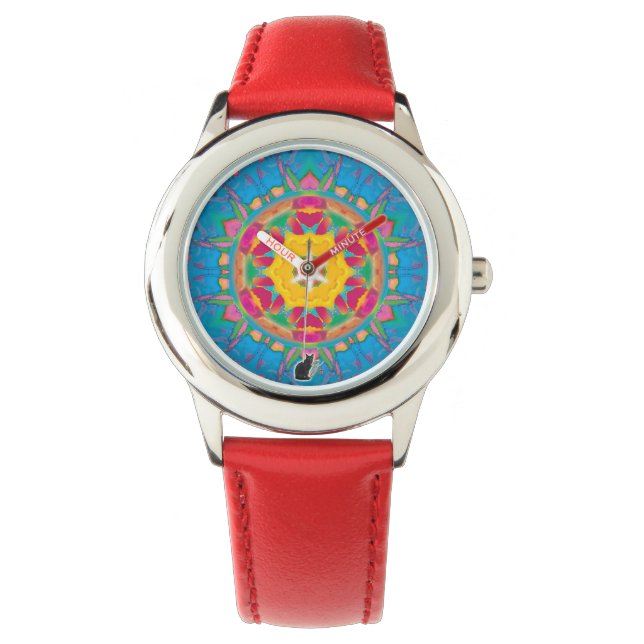 Poofball Kaleidoscope Watch Armbanduhr (Vorderseite)