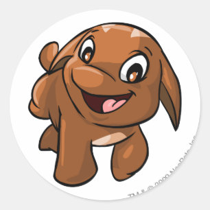 Poogle Brown Runder Aufkleber