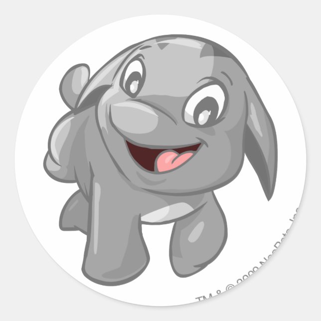 Poogle Silver Runder Aufkleber (Vorderseite)