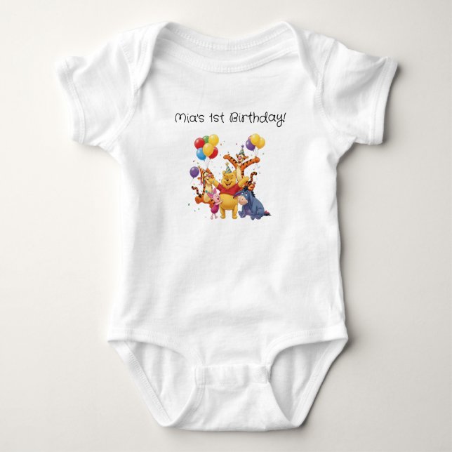 Pooh bear and the gang birthday baby strampler (Vorderseite)