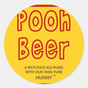 Pooh Beer Runder Aufkleber