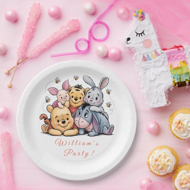 Pooh & Friends Pastel Pappteller (Party)