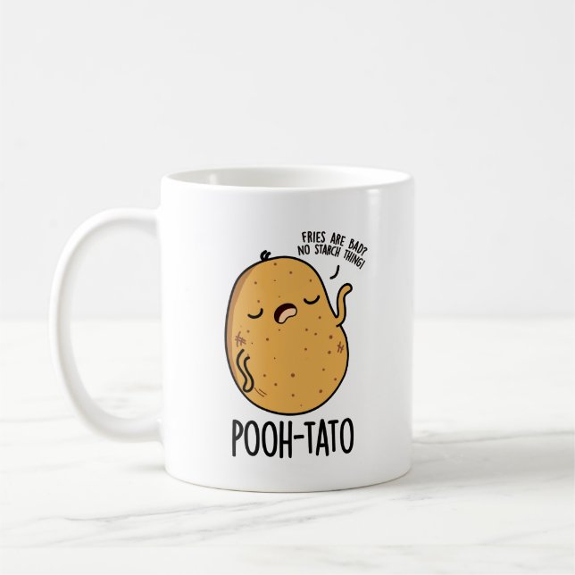 Pooh-tato Funny Potato Pun Kaffeetasse (Links)