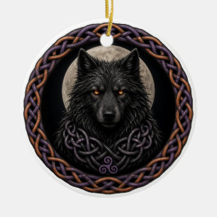 Pooka-Hund Vollmond Celtic Halloween Keramik Ornament