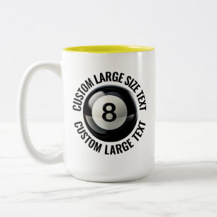 Pool 8 Ball & Large Text GELB 425ml Custom Zweifarbige Tasse