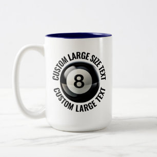 Pool 8 Ball & Large Text NAVY BLAU 425ml Custom Zweifarbige Tasse