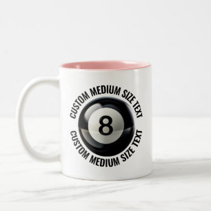 Pool 8 Ball & Mittelgroßer Text PINK 325ml Custom Zweifarbige Tasse