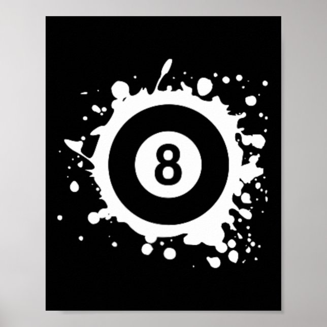 Pool 8 LL Pool Billard Logo Einfaches Schwimmbad B Poster (Vorne)