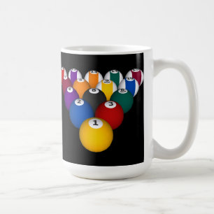 Pool-Bälle: Billard: Kaffee-Tasse: Pool-Bälle Tasse
