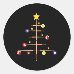 Pool Billard Ll Cue Sport Weihnachtsbaum Runder Aufkleber