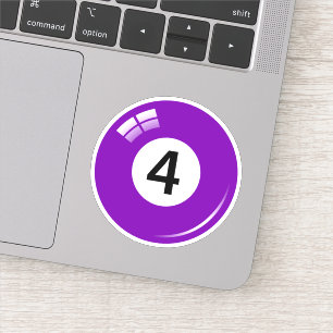Pool-/Billardball Nr. vier (4) lila Aufkleber