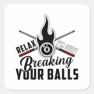 Pool Billiard Snooker 8 Ball Billiards Funny Gift Quadratischer Aufkleber