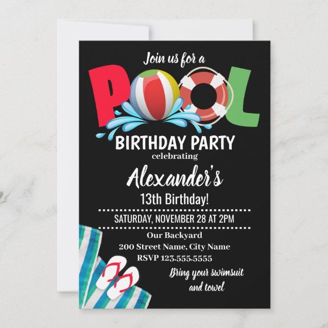 Pool Birthday Party (Vorderseite)
