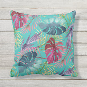 Pool Blue Tropical Dschungel Botanisches Muster Kissen