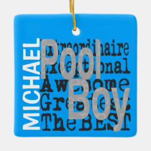 Pool Boy Extraordinaire CUSTOM Keramikornament