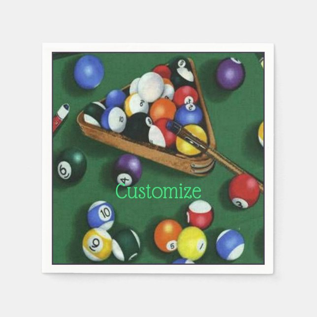 Pool Break Billiards Thema Napkins Serviette (Vorderseite)