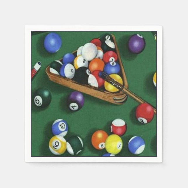 Pool Break Billiards Thema Napkins Serviette (Vorderseite)