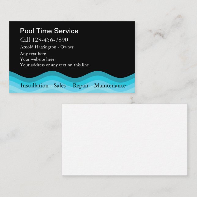 Pool Business Cards Visitenkarte (Vorne/Hinten)