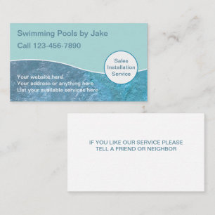 Pool Business Cards Visitenkarte