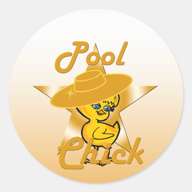 Pool Chick #10 Runder Aufkleber (Vorderseite)