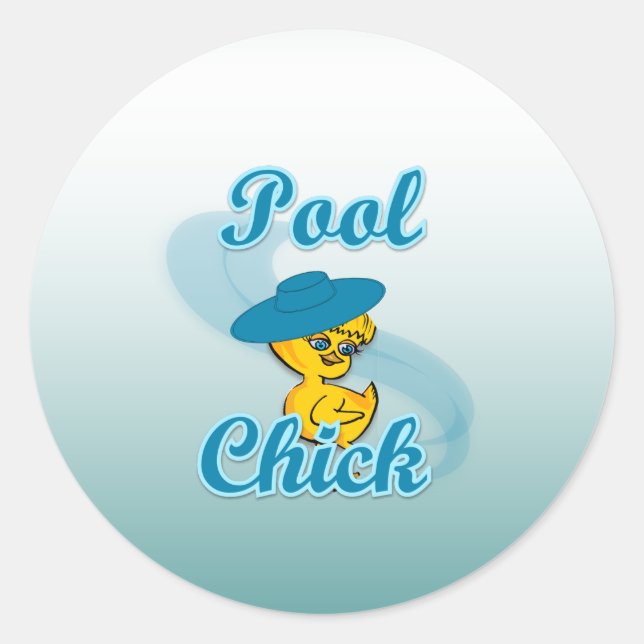 Pool Chick #3 Runder Aufkleber (Vorderseite)