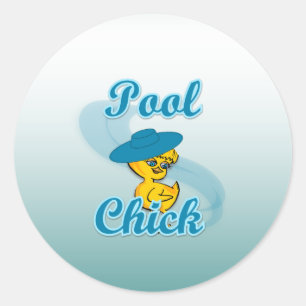 Pool Chick #3 Runder Aufkleber