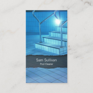 Pool Cleaner Blue Pool Water Business Card Visitenkarte