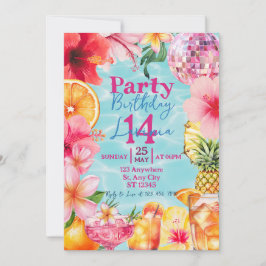 Pool-Cocktail-Party-Tropischer-Sommer-Geburtstag Einladung