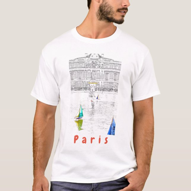 Pool des Luxembourg Garden - Paris T-Shirt (Vorderseite)