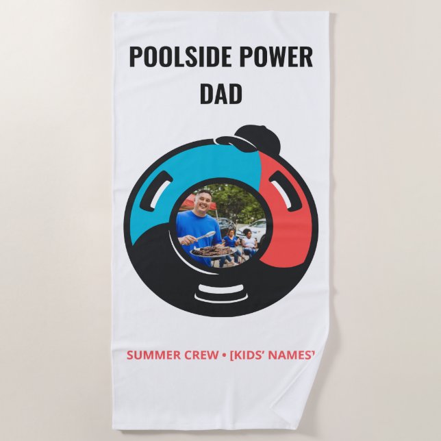 Pool Float Weight Plate Custom Photo Summer Vibes Strandtuch (Vorderseite)