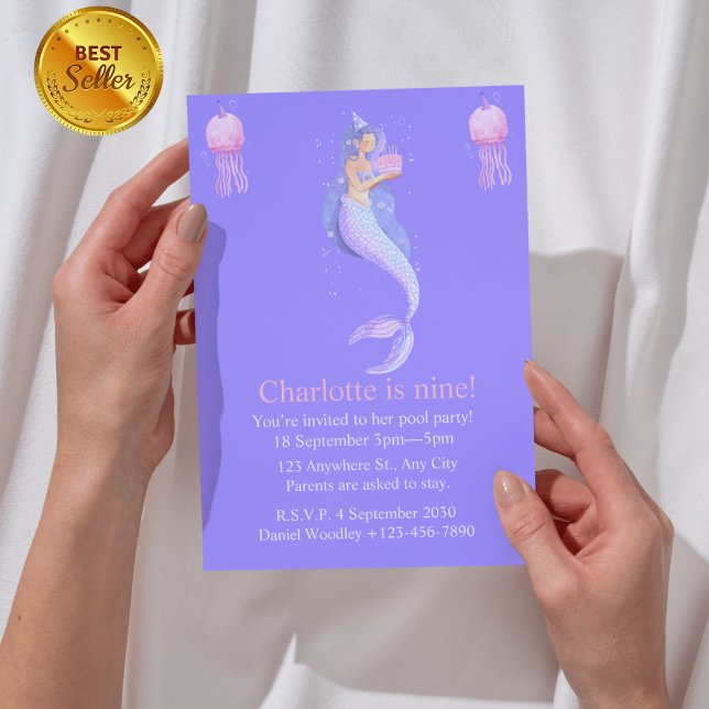 Pool-Geburtstagsfeier-Einladung für Mädchen Einladung (Von Creator hochgeladen)