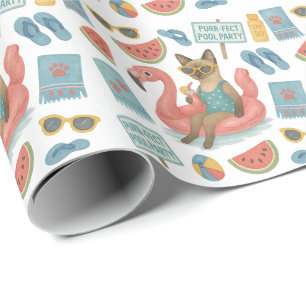 Pool-Geburtstagsfeier für Katzenliebhaber Geschenkpapier