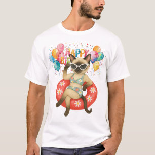 Pool-Geburtstagsfeier für Katzenliebhaber T-Shirt