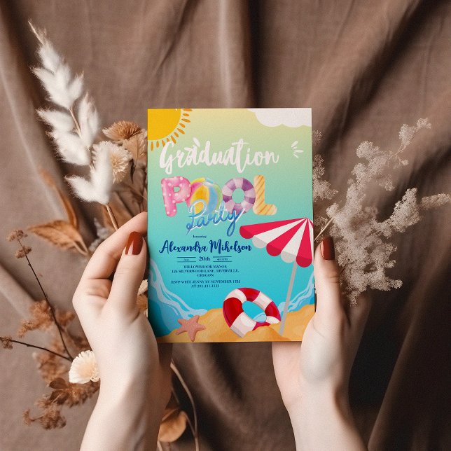 Pool Graduation Party Einladung (Von Creator hochgeladen)