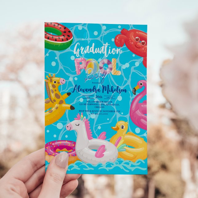 Pool Graduation Party Summer Grad Einladung (Von Creator hochgeladen)