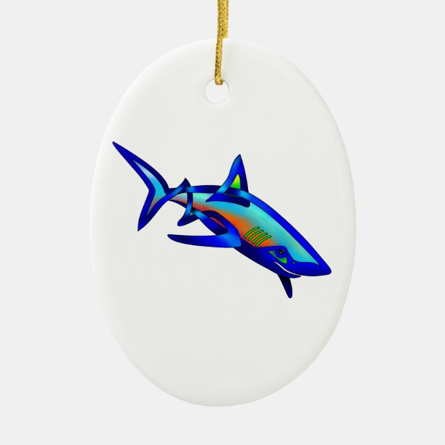 Pool-Haifisch Keramik Ornament (Vorne)