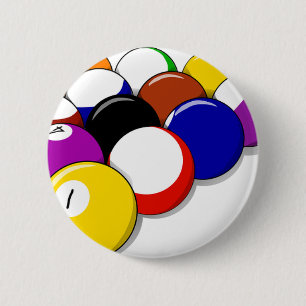 Pool Hall Balls Rack Em Sports Billard Button