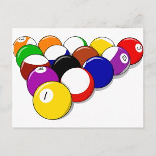 Pool Hall Balls Rack Em Sports Billard Postkarte
