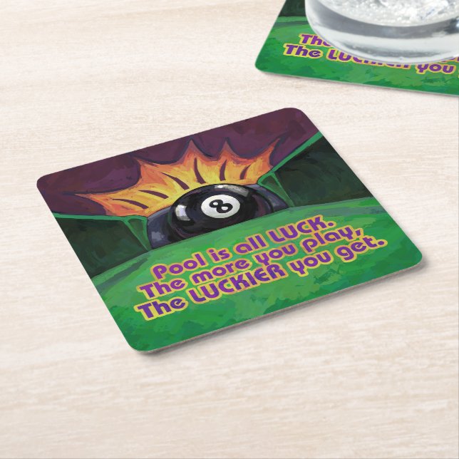 Pool ist Glück Rechteckiger Pappuntersetzer (angewinkelt)