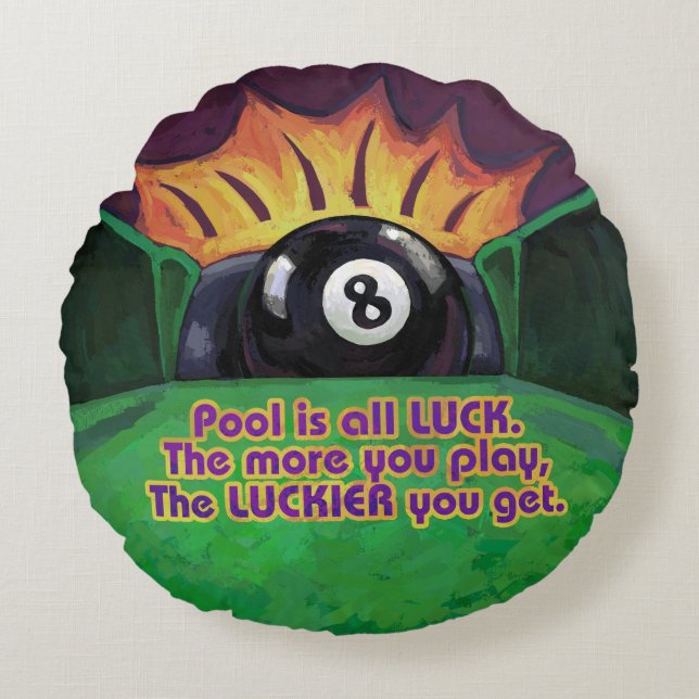 Pool ist Glück Rundes Kissen (Vorderseite)