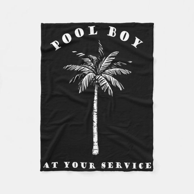 Pool Junge auf Ihrem Service Coconut Tree Fun Hall Fleecedecke (Vorderseite)