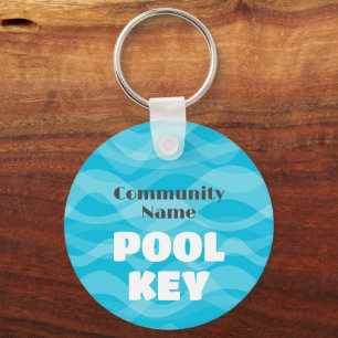 Pool Key mit Ihrem Community-Namen oder Ihrer Info Schlüsselanhänger