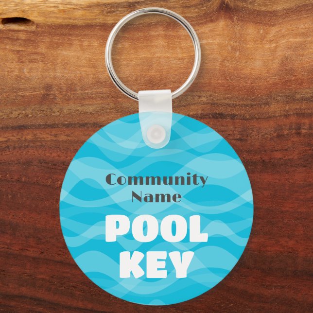 Pool Key mit Ihrem Community-Namen oder Ihrer Info Schlüsselanhänger (Vorderseite)