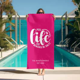Pool Life Hot Pink Strandtuch