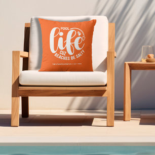 Pool Life Orange Kissen