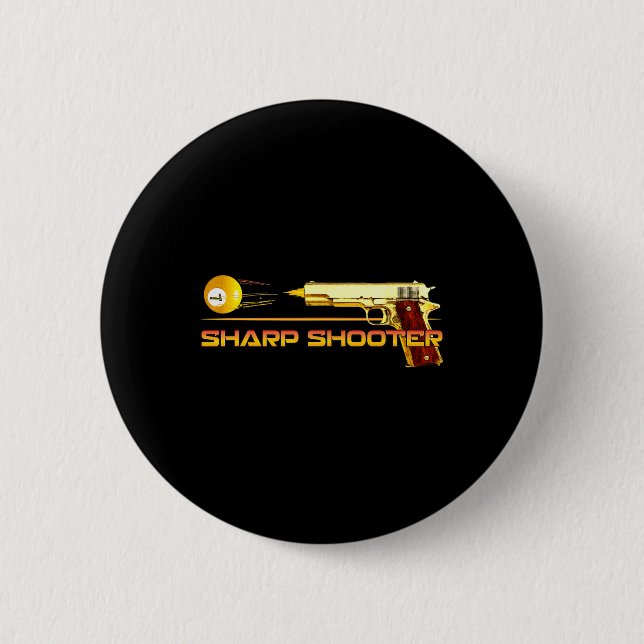 Pool Ll Sharp Shooter Billiards Gelb Button (Vorderseite)