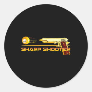 Pool Ll Sharp Shooter Billiards Gelb Runder Aufkleber