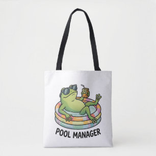 Pool-Manager Lustiger Frosch Sommer Cartoon