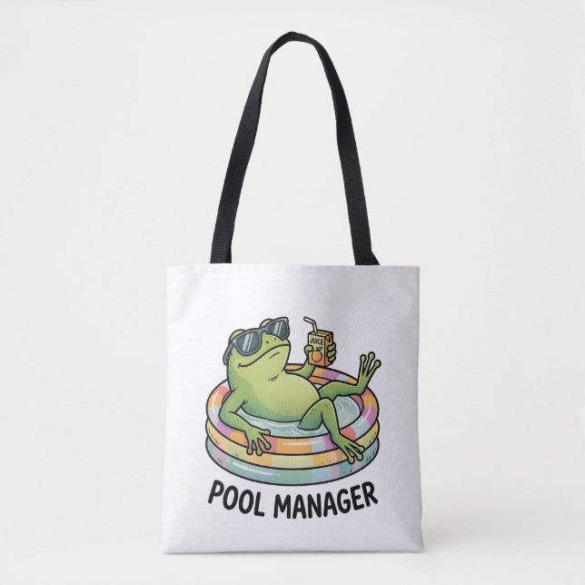 Pool-Manager Lustiger Frosch Sommer Cartoon (Vorderseite)